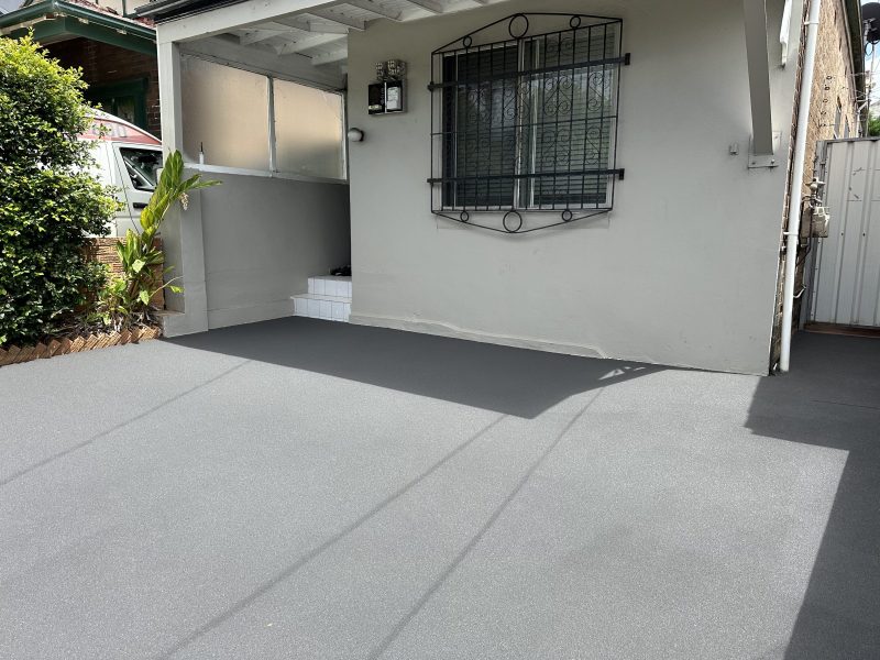 Concrete driveway in Sydney after spray-on resurfacing
